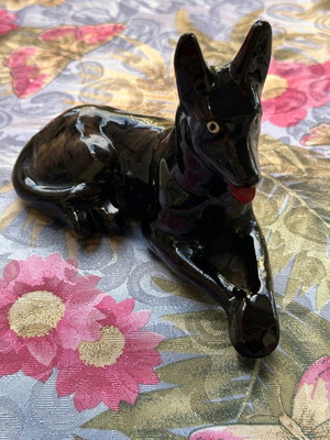 Vintage German Shepherd Ceramic Figurine 1970s used
