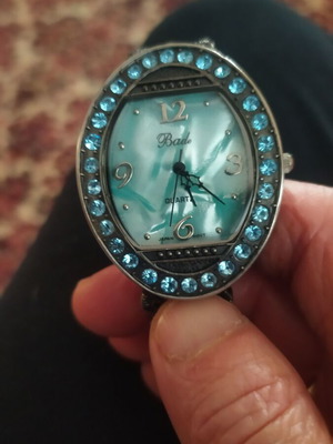 Women's watch like new, turquoise and silver, bracelet style
