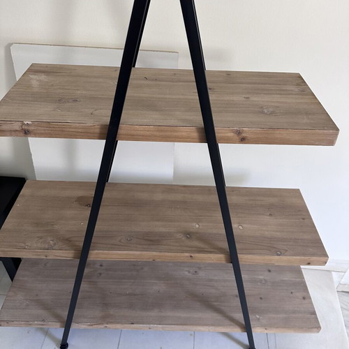 Bookshelf industrial style 3-tier A-frame ladder used