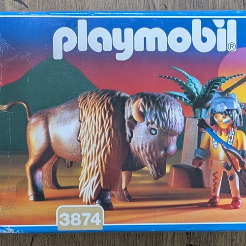 Playmobil Western 3874 Bison Hunters set used with box