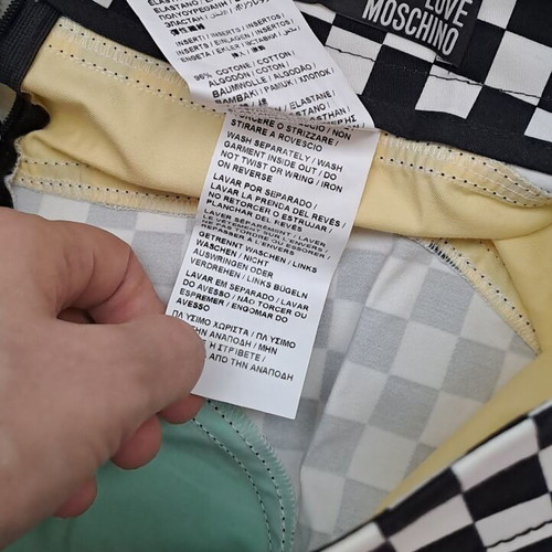 Love Moschino Rare Checkerboard Patchwork Mini Skirt
