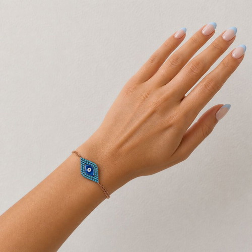 Handmade Gianniotiko bracelet in gold-plated 925 silver with enamel and zircon, new