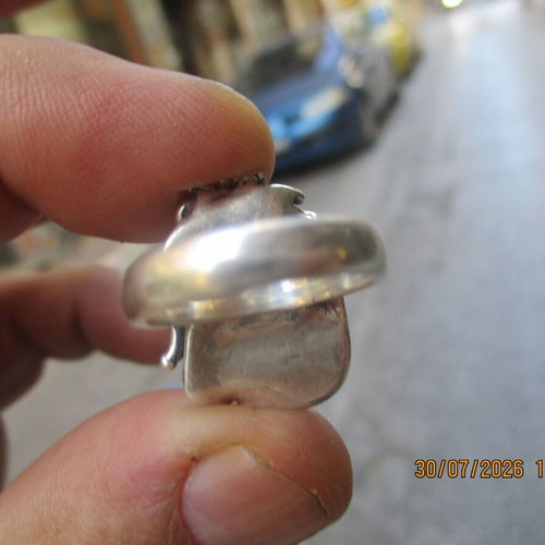 Women's 925 Silver Ring with Pyrite, New