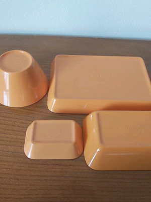 Olympic Airways serving set used, orange color