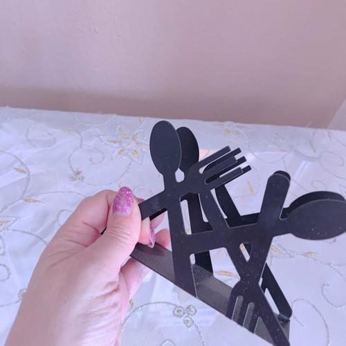 Metal napkin holder for table in black color like new