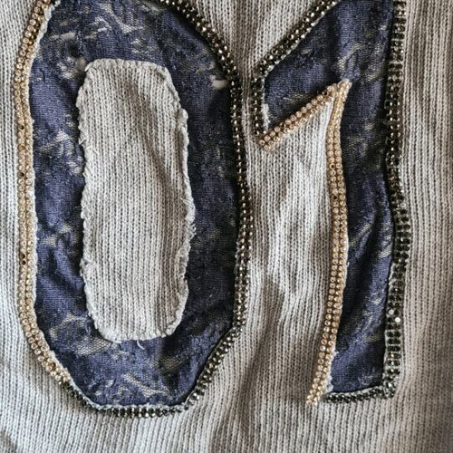 Iso knitted short-sleeve blouse like new, grey