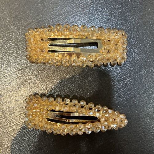 Hair clip set with golden crystals, like new
