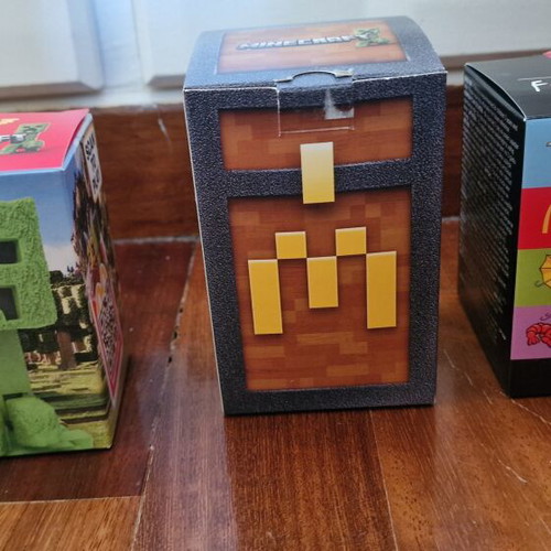 McDonalds Happy Meal toys: Friends Rachel figure and 2 Minecraft figures