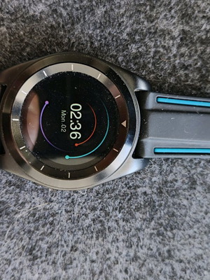 Smartwatch στρογγυλό μεταχειρισμένο με Bluetooth κλήσεις και ειδοποιήσεις μαύρο/μπλε