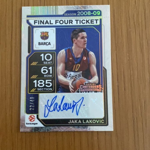 Jaka Lakovic Final Four Autograph Ticket new Euroleague Panini Card