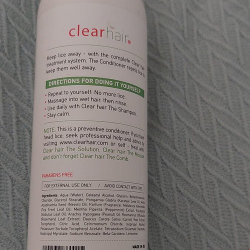 Conditioner anti-lice like new for lice prevention