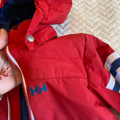 Children's winter ski jacket used for 8 years old red and blue