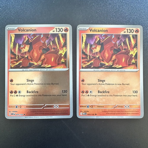 Volcanion Mega Evolution Pokemon cards 025/132 normal and reverse