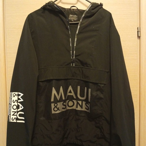 Maui & Sons windbreaker jacket like new, black, size M
