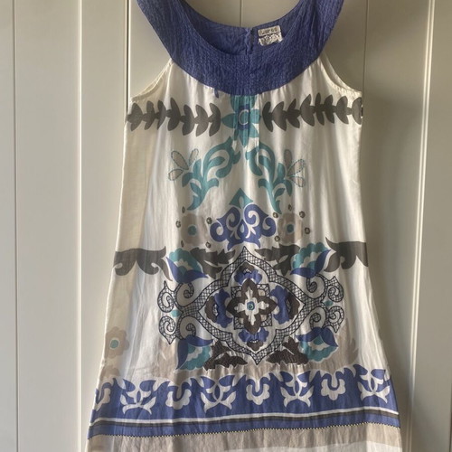 Women's cotton dress white like new with inner slip