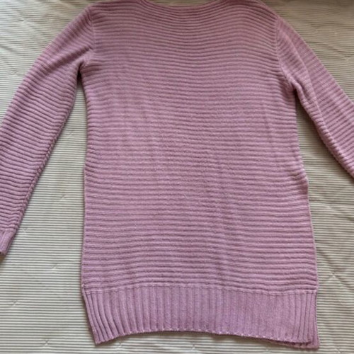 Long sweater Woolnet like new, pink and purple with side slit