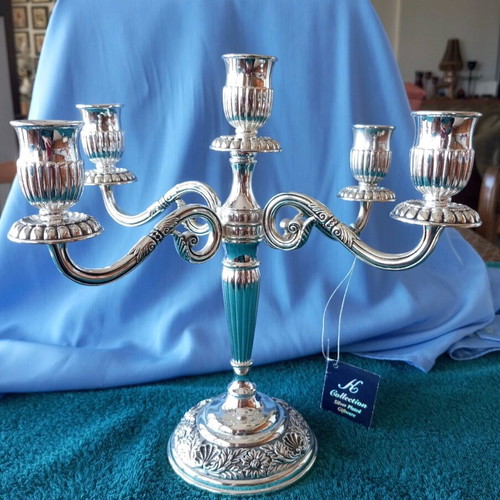 Silver-plated five-arm candlestick new