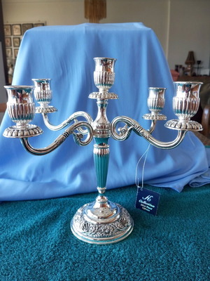 Silver-plated five-arm candlestick new