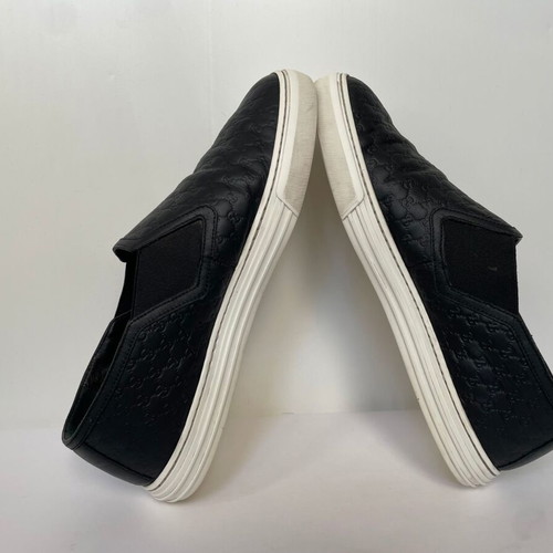 Gucci leather slip-on sneakers used, size 41.5, black