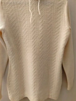 Vintage wool sweater with hood beige, like new, size S/M