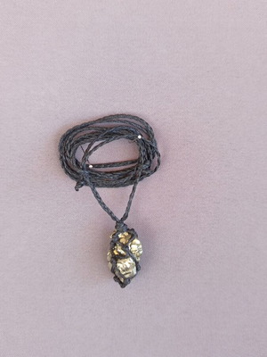 Necklace with energy crystal new, gold-colored