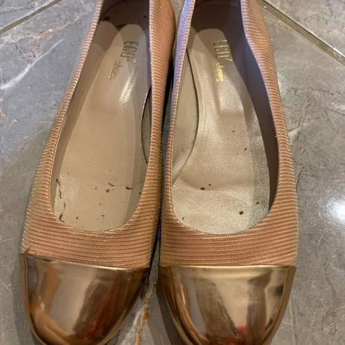 Eco ballerinas like new, size 39, pink and gold