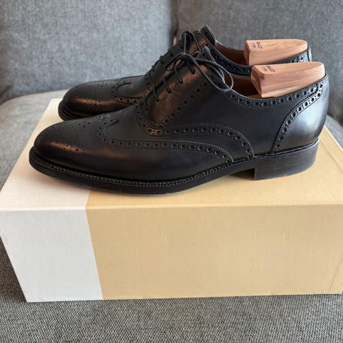 Bally Scribe Adrem 6p Black Calf Handmade Shoes size 42 like new