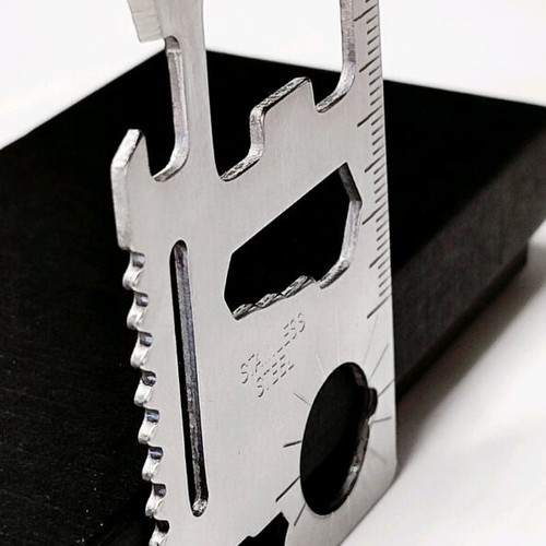 Multipurpose Pocket Survival Tool new, stainless steel, credit card size
