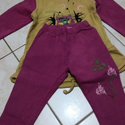 Blouse dress with leggings refurbished, size 3 years