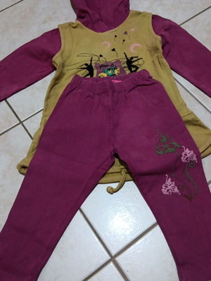Blouse dress with leggings refurbished, size 3 years