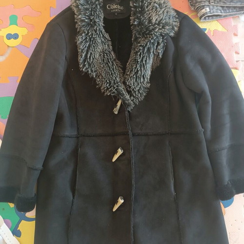 Suede large black coat like new
