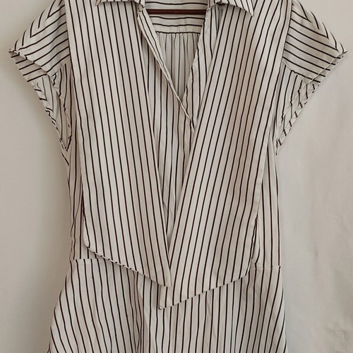 ZARA Striped Shirt With Waist Belt Like New