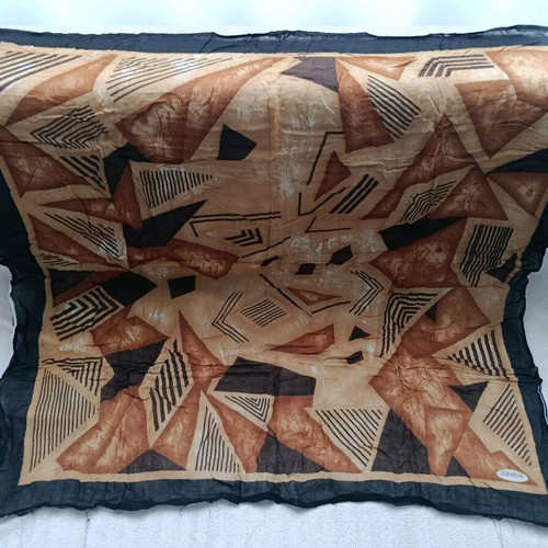 Headscarf vintage used, brown, size 88/82 cm