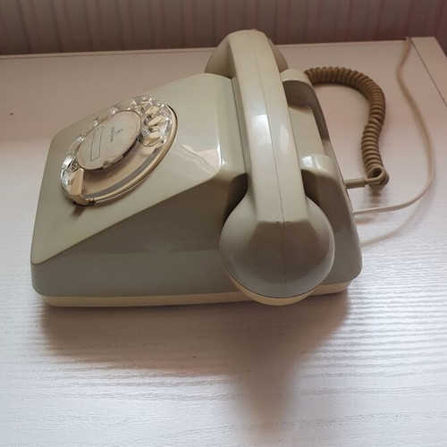 Siemens vintage rotary dial landline phone used, 1970s design