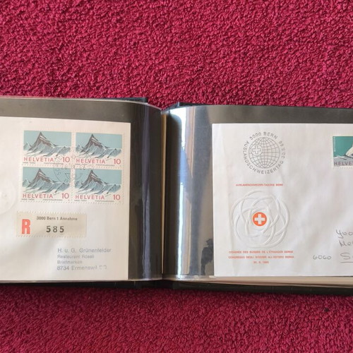 Swiss First Day Covers FDC Collection in Excellent Album, 100 pcs