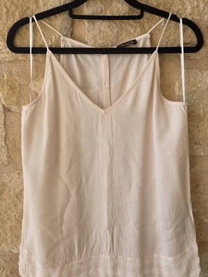 Massimo Dutti Pastel Pink Gingham V-neck Camisole Top like new