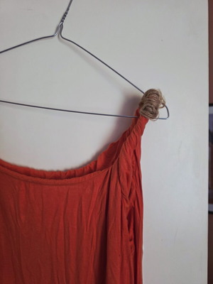 Coral long dress with one shoulder, like new, BSB