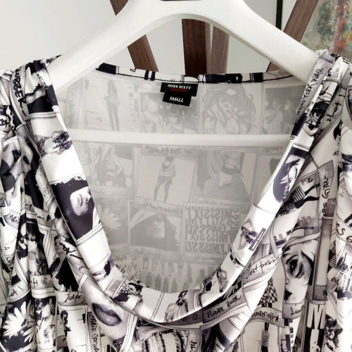 Miss Sixty dress like new, mini with puffed shoulders and draped neckline