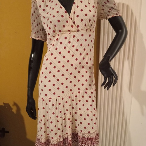 Noa Noa Baby Doll Dress new, 100% viscose, size M, burgundy beige