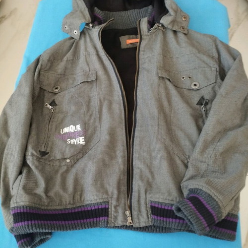 Unique Style kids winter jacket like new, gray charcoal, size 158-166