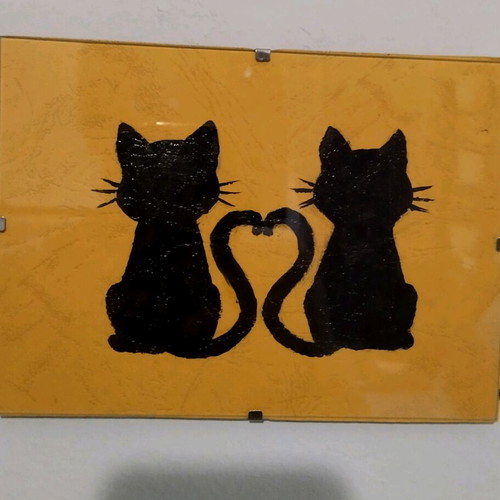 Handmade embossed paper painting with frame new