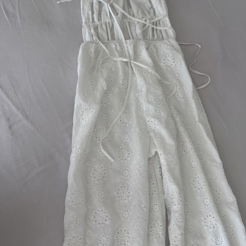 Missguided white embroidered jumpsuit