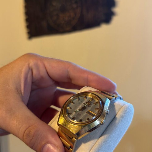Orient Automatic 21 jewels used watch with grey dial and gold case