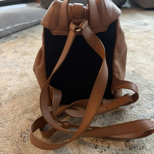 Furla Flow S leather backpack, brandy brown
