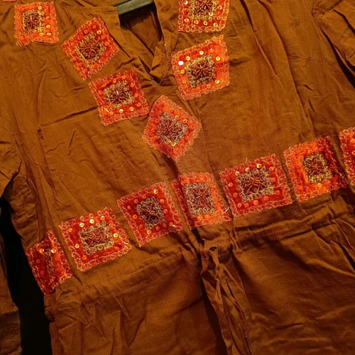 Mad Hat tunic size M/L like new, brown and orange with side cuts