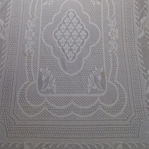 Knitted decorative blanket used, white, 200x190 cm
