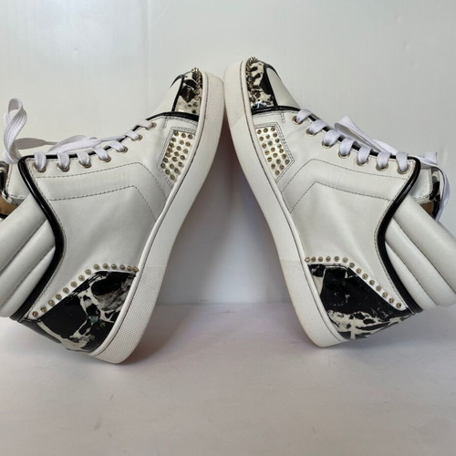 Christian Louboutin men's leather shoes used, sporty white, size 41