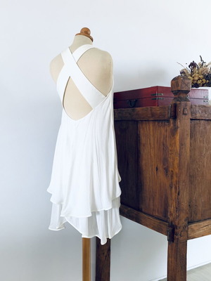 Backless top Stelios Koudounaris new, white, size S