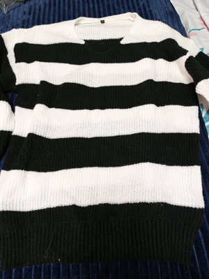 Men's striped knitted sweater size XL new