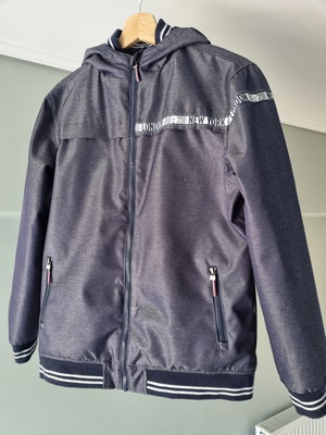 Orchestra bomber jacket with hood, denim look, size 164 cm